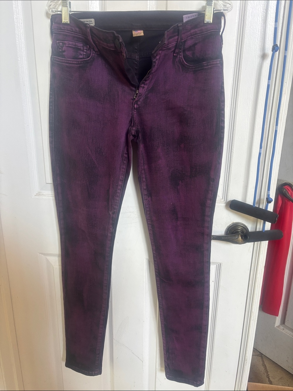 True Religion Women's Distressed Plum Skinny Jeans